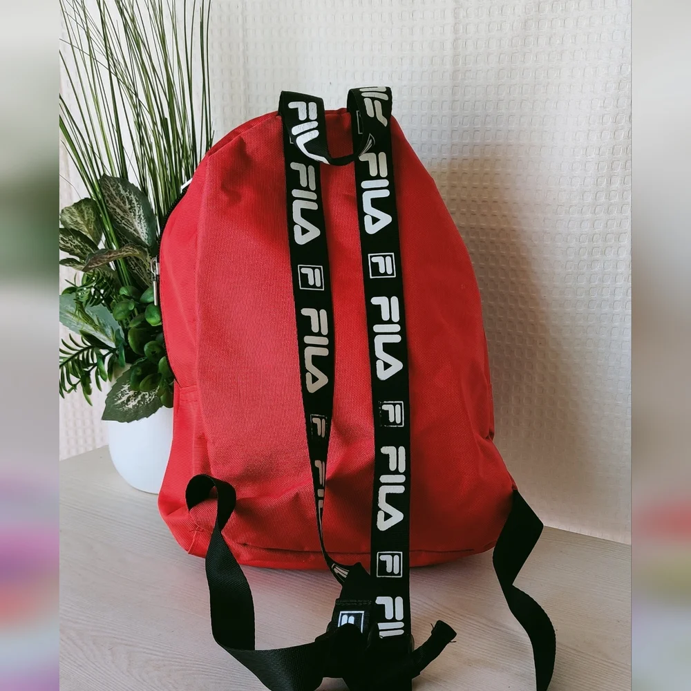 Fila Small Red Backpack with Black Logo Straps